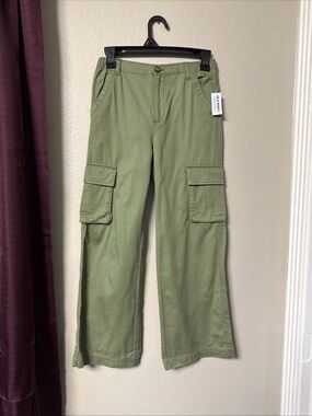 B1/5 Old Navy Olive Green Wide Leg Utility Pants Size Large Juniors
